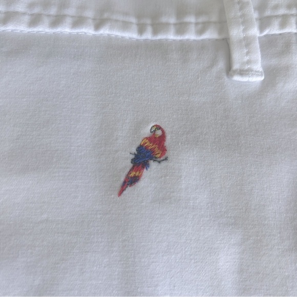 Talbots Pants Parrot Embroidered Relaxed Chino White Cotton Plus Size 16WPetite - Picture 14 of 16